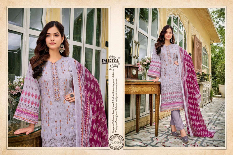Pakiza Prints Laaibaah Vol 37 Lawn Cotton Heavy Kashmiri Neck Panel Embroidered Borer Work Salwar Suit