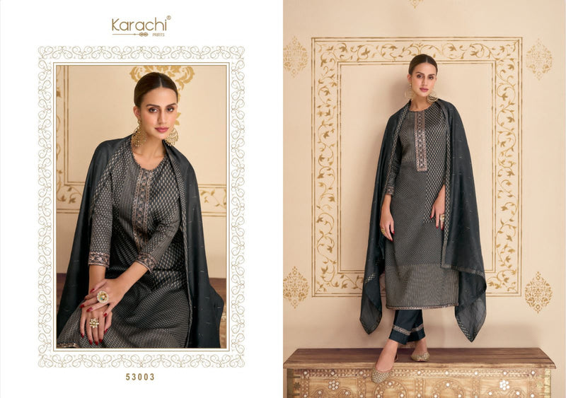 Kesar Karachi Prints Paridhan Jam Satin Digital Print With Fancy Embroidery Work Suits