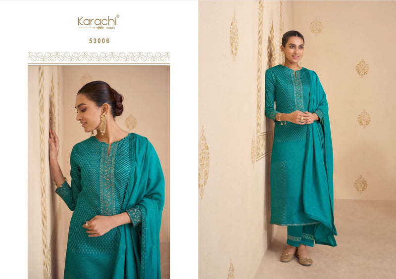 Kesar Karachi Prints Paridhan Jam Satin Digital Print With Fancy Embroidery Work Suits