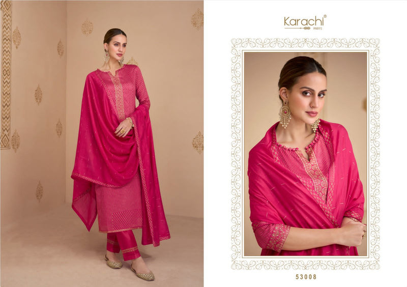 Kesar Karachi Prints Paridhan Jam Satin Digital Print With Fancy Embroidery Work Suits