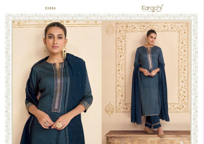 Kesar Karachi Prints Paridhan Jam Satin Digital Print With Fancy Embroidery Work Suits
