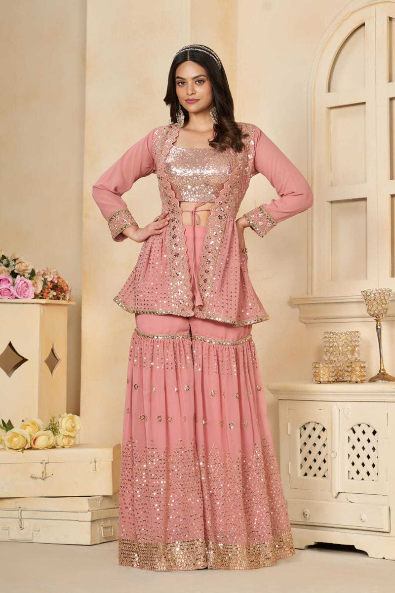 Pr 9 Star Lotus Fox Georgette Fancy Designer Work Ditital Printed Salwar Kameez