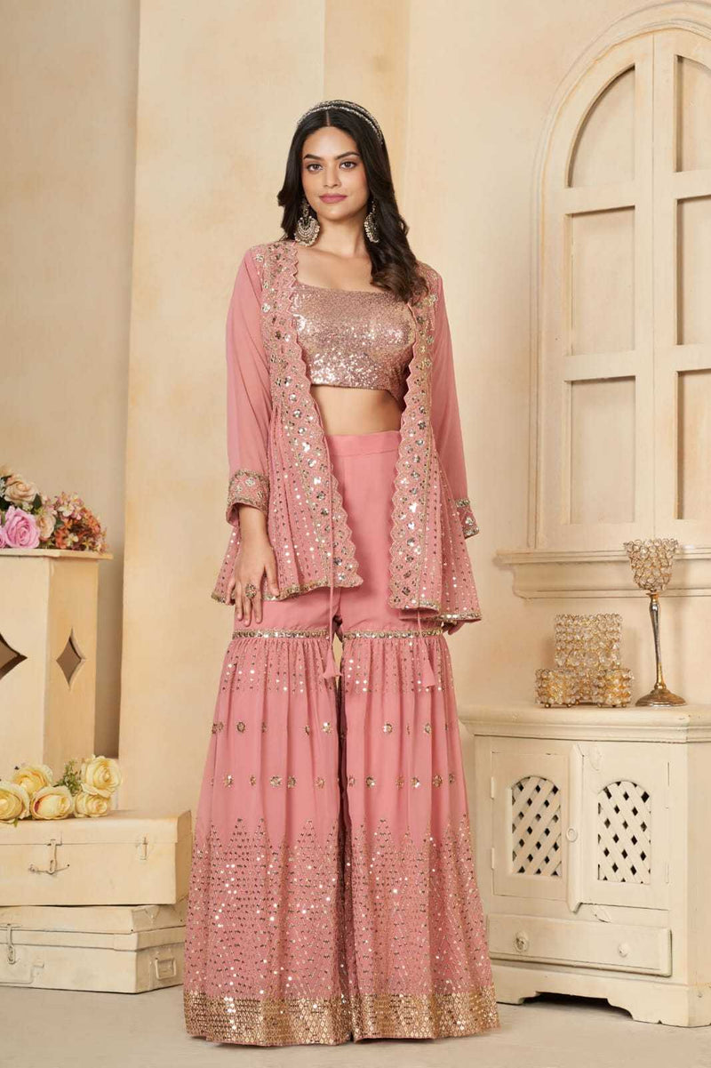 Pr 9 Star Lotus Fox Georgette Fancy Designer Work Ditital Printed Salwar Kameez