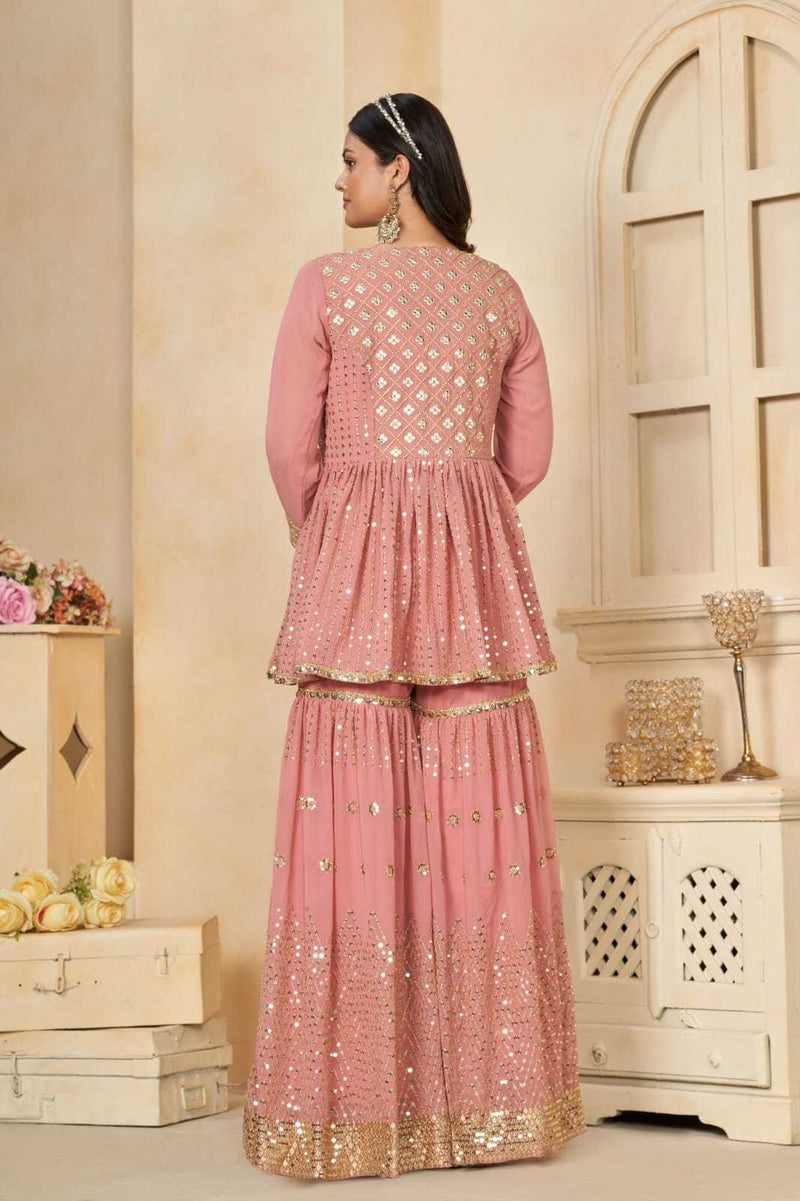 Pr 9 Star Lotus Fox Georgette Fancy Designer Work Ditital Printed Salwar Kameez
