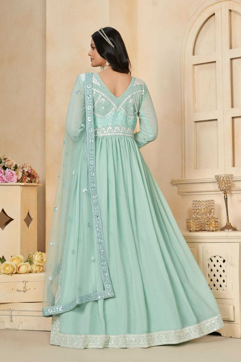 Pr 9 Star Lotus Fox Georgette Fancy Designer Work Ditital Printed Salwar Kameez