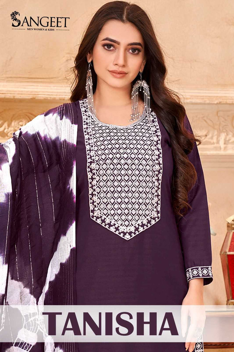 Pr Clothing Tanisha Viscose Rayon With White Embroidery Work Designer Salwar Suit