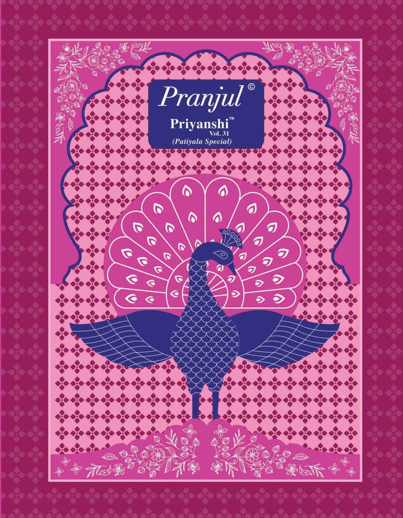 Pranjul Fashion Priyanshi Vol 31 Cotton Ptinted Digital Heavy Embroidery Work Salwar Kameez