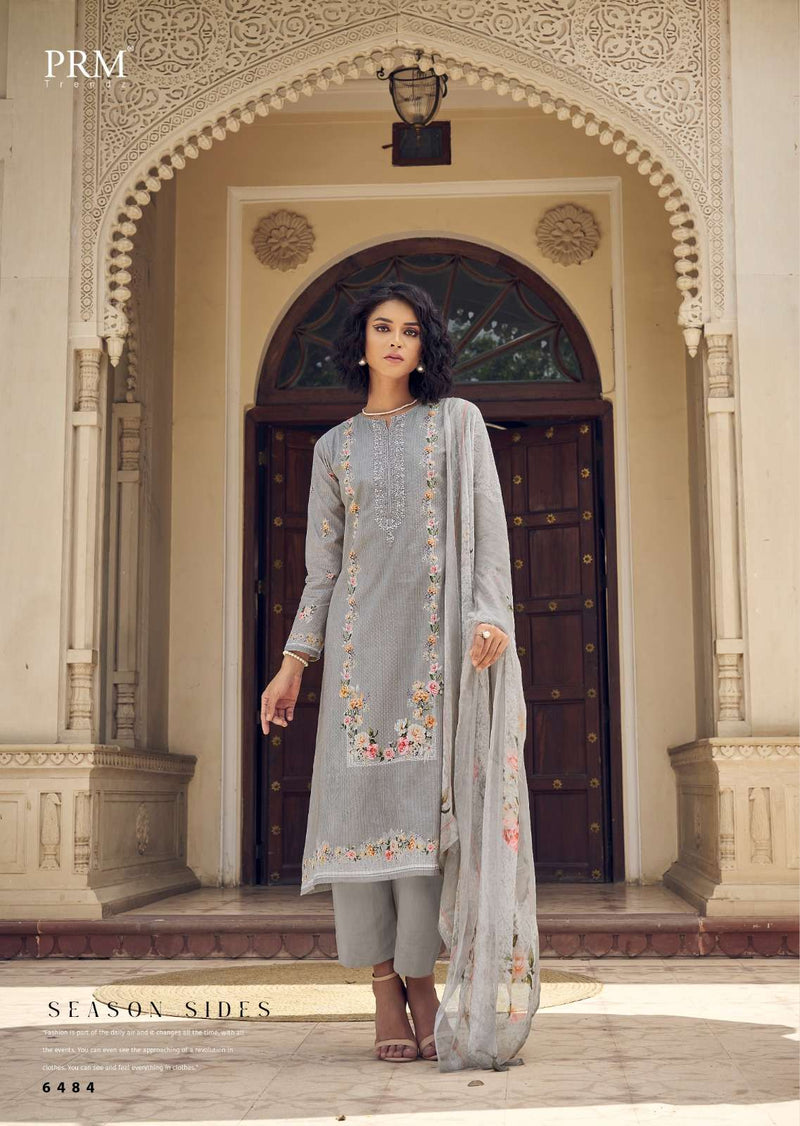 Prm Trendz Spring Glory Lawn Cotton Lines Petting With Fancy Work With Digital Printed Salwar Suit