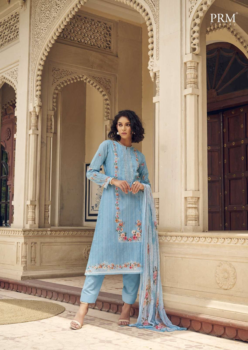 Prm Trendz Spring Glory Lawn Cotton Lines Petting With Fancy Work With Digital Printed Salwar Suit