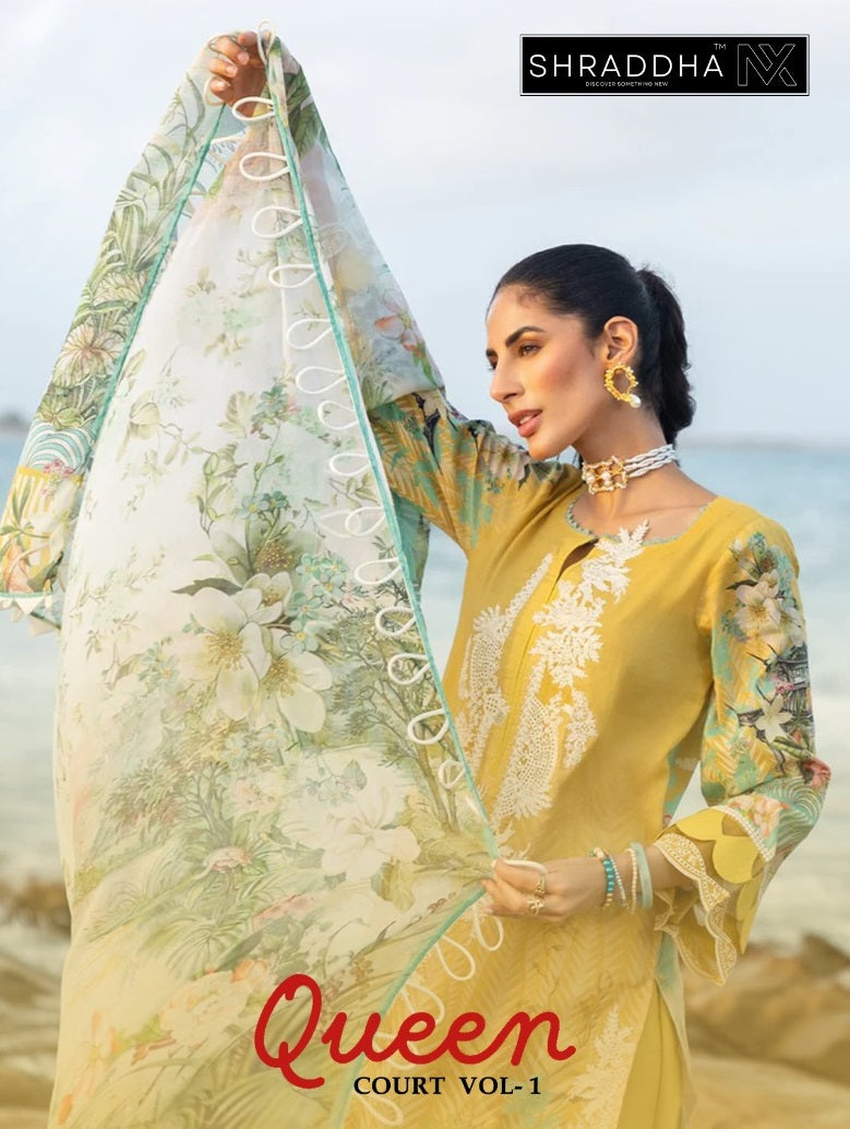 Sharaddha Nx Queen Coourt Vol 1 Lawn Cotton Pakistani Salwar Kameez