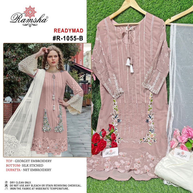 Ramsha R 1055 Nx Georgette Fancy Embroidery Designer Ready Made Suits