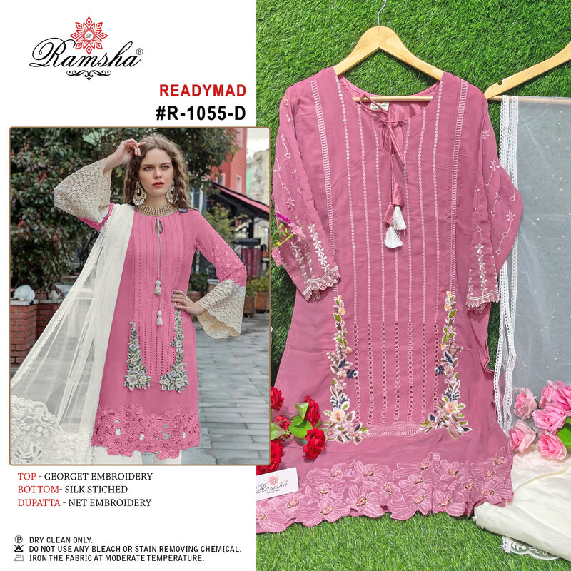 Ramsha R 1055 Nx Georgette Fancy Embroidery Designer Ready Made Suits