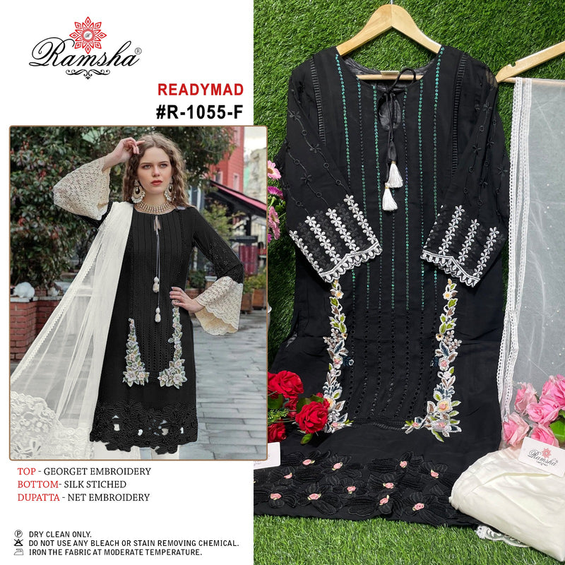 Ramsha R 1055 Nx Georgette Fancy Embroidery Designer Ready Made Suits