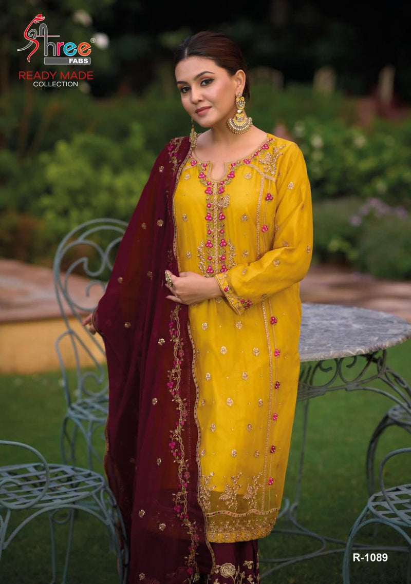 Shree Fabs R 1089 Chiffon With Heavy Gorgeous Embroidery Designer Ready Made Suits