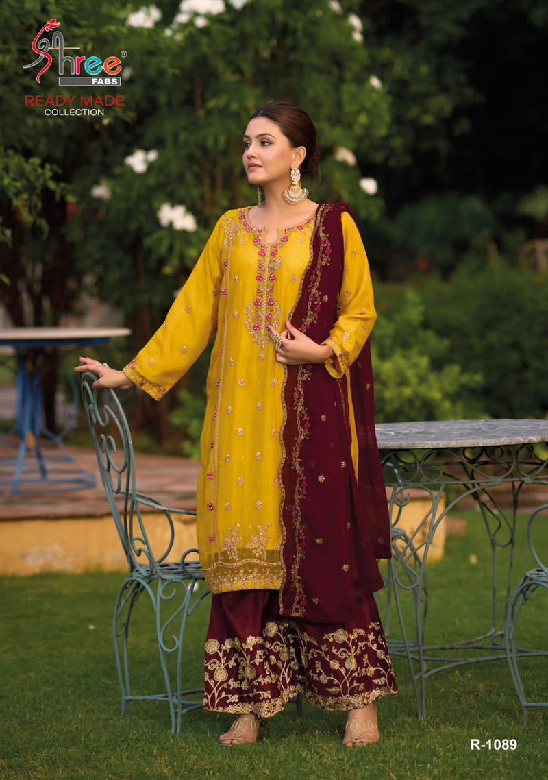 Shree Fabs R 1089 Chiffon With Heavy Gorgeous Embroidery Designer Ready Made Suits