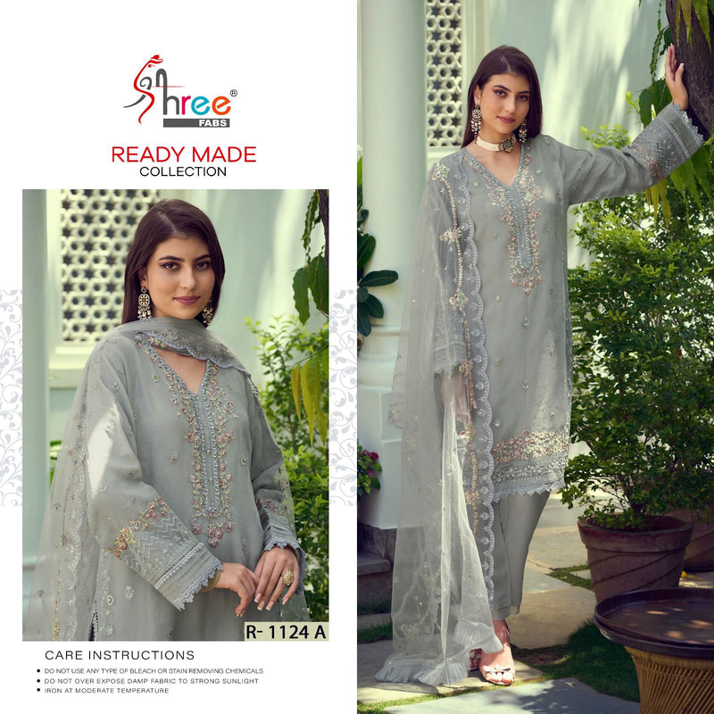 Shree Fabs R 1124 Organza Beautiful Embroidered Ready Made Suits