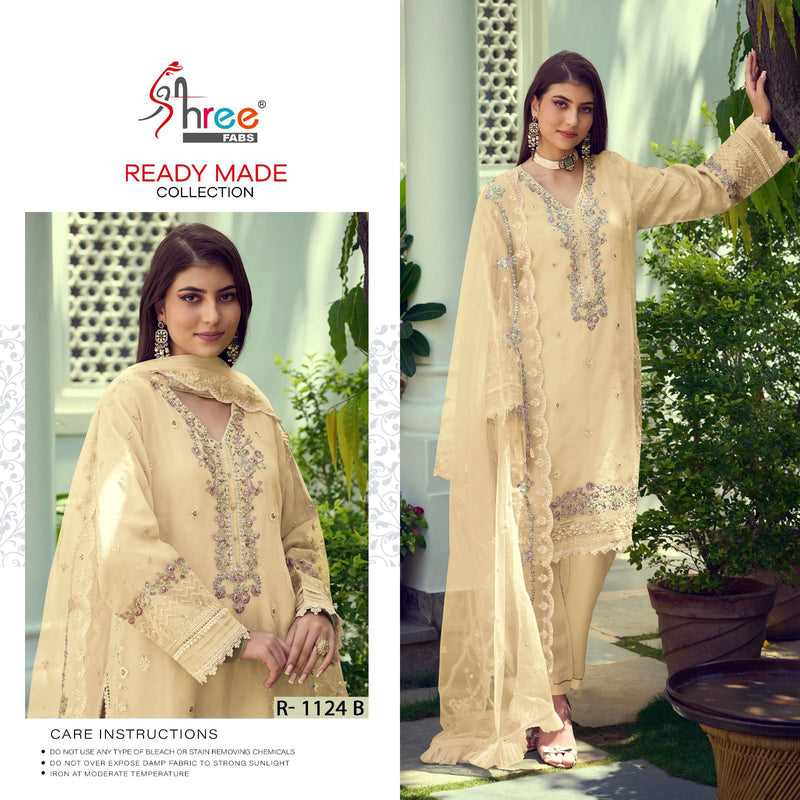 Shree Fabs R 1124 Organza Beautiful Embroidered Ready Made Suits