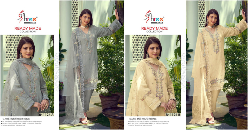 Shree Fabs R 1124 Organza Beautiful Embroidered Ready Made Suits