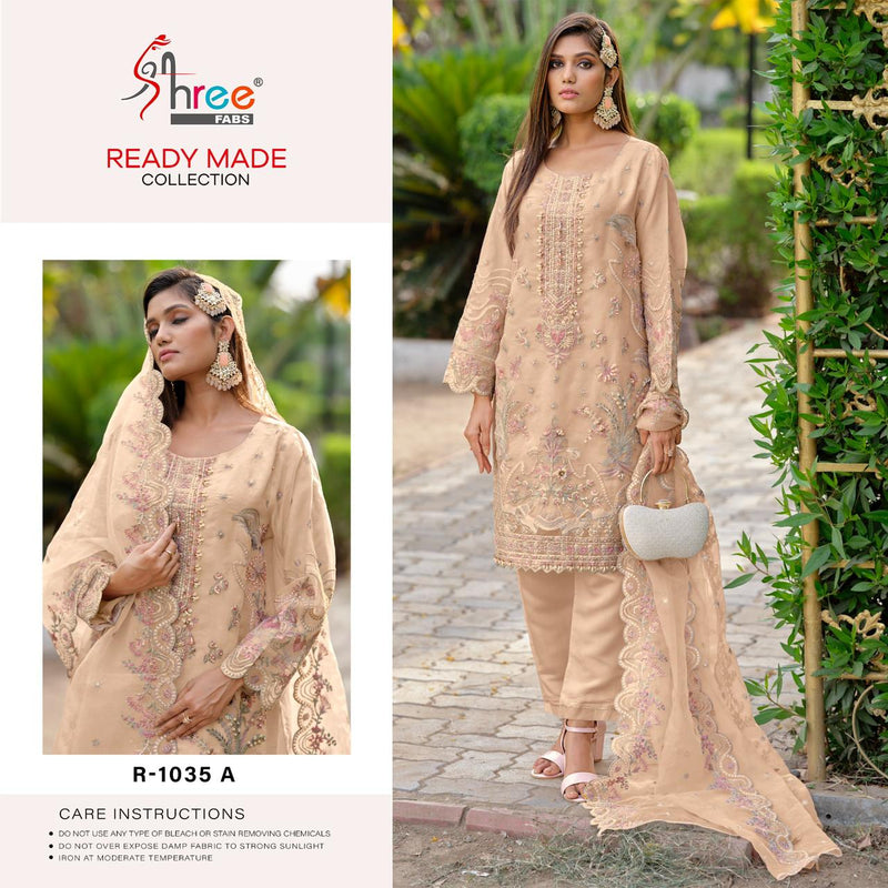 Shree Fabs R 1135 Organza Beautiful Embroidery Designer Ready Made Pakistani Suits