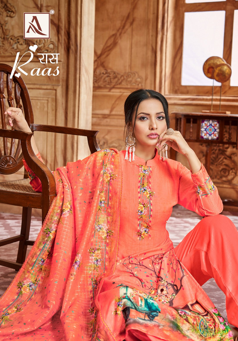 Alok Suits Raas Muslin Digital Style Prints With Swarovski Diamond Work Suits