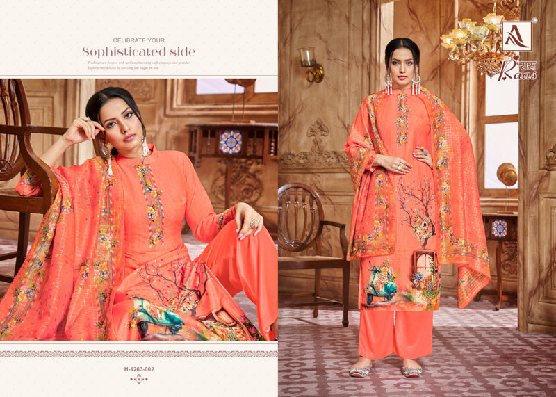 Alok Suits Raas Muslin Digital Style Prints With Swarovski Diamond Work Suits