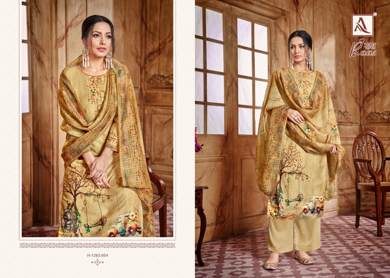 Alok Suits Raas Muslin Digital Style Prints With Swarovski Diamond Work Suits