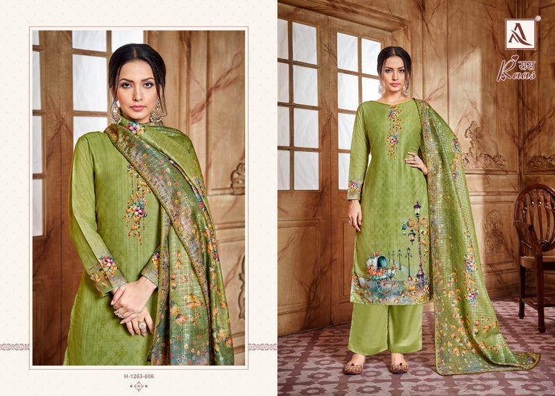 Alok Suits Raas Muslin Digital Style Prints With Swarovski Diamond Work Suits