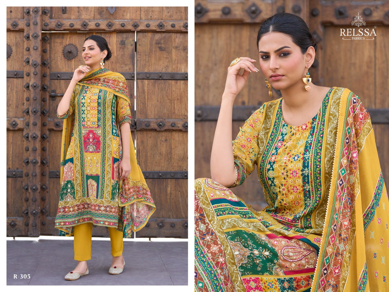 Relssa Raina Muslin Fancy Handwork With Digital Print Salwar Suits