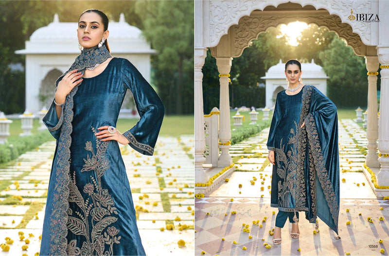 Ibiza Rajkumari Velvet Exclusive Designer Classic Look Embroidered Suits