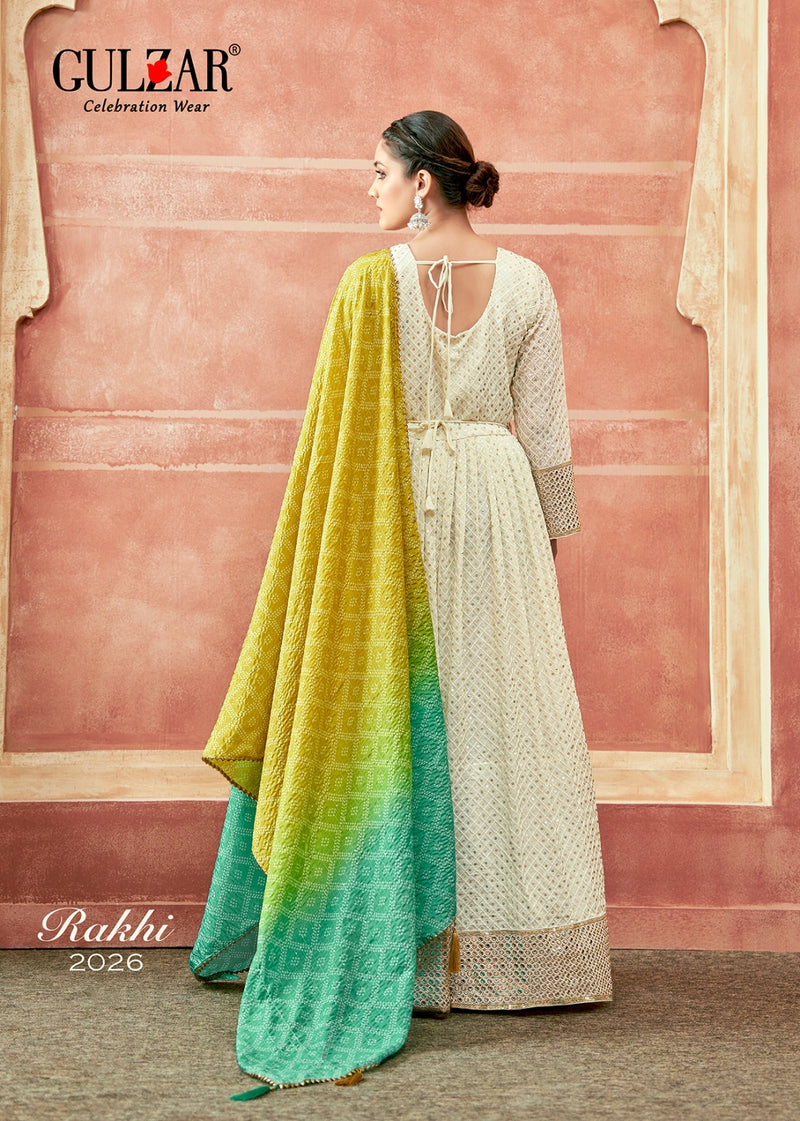 Gulzar Rakhi Fancy Heavy Sequence Designer Anarkali Gown With Dupatta