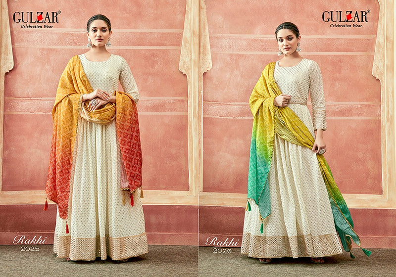 Gulzar Rakhi Fancy Heavy Sequence Designer Anarkali Gown With Dupatta