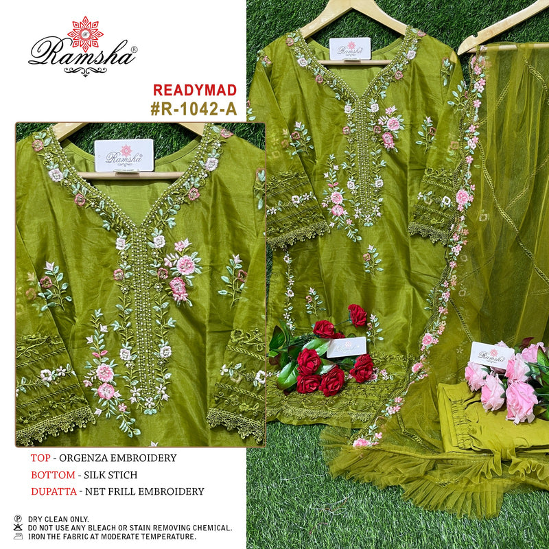 Ramsha R 1042 Nx Organza Embroidery Fancy Designer Pakistani Partywear Kurti