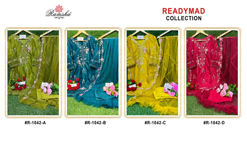 Ramsha R 1042 Nx Organza Embroidery Fancy Designer Pakistani Partywear Kurti