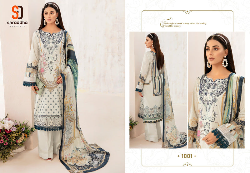 sharaddha Designer Ramsha Vol 1 Lawn Cotton Printed With Heavy Embroidery Work Suits