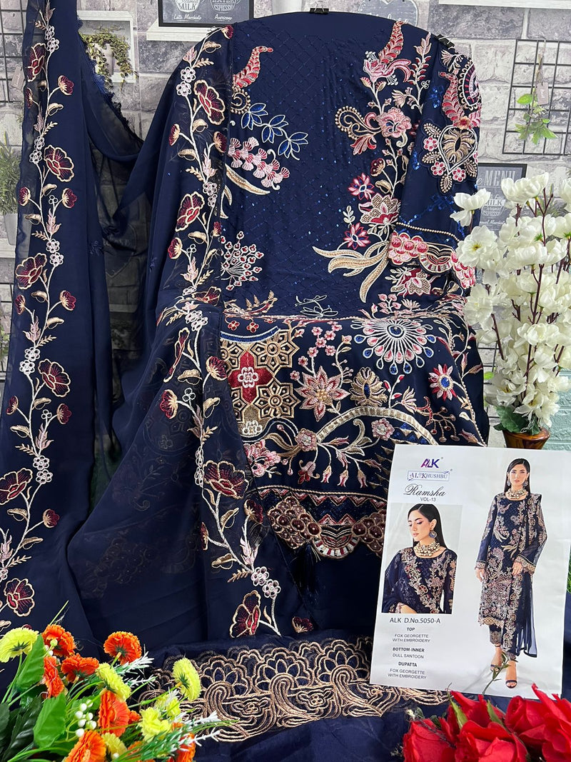 Zaha Ramsha Vol 13 Georgette With Heavy Embroidery Pakistani Suits