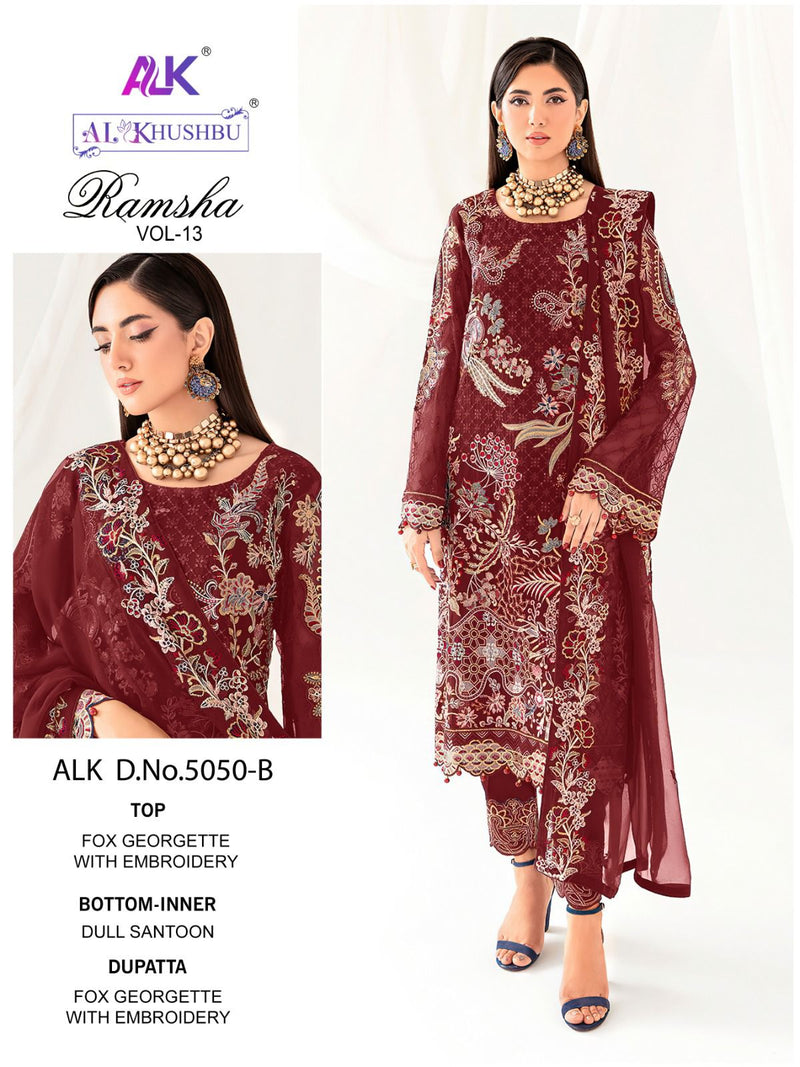Zaha Ramsha Vol 13 Georgette With Heavy Embroidery Pakistani Suits