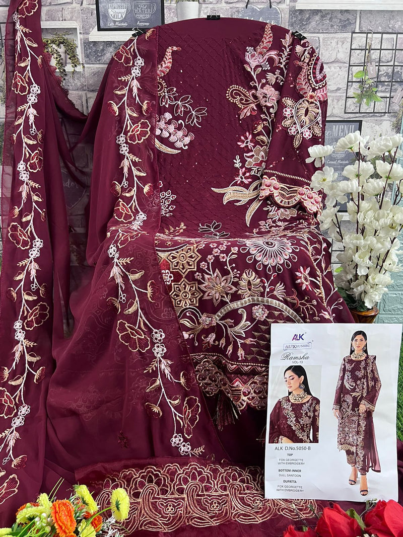 Zaha Ramsha Vol 13 Georgette With Heavy Embroidery Pakistani Suits