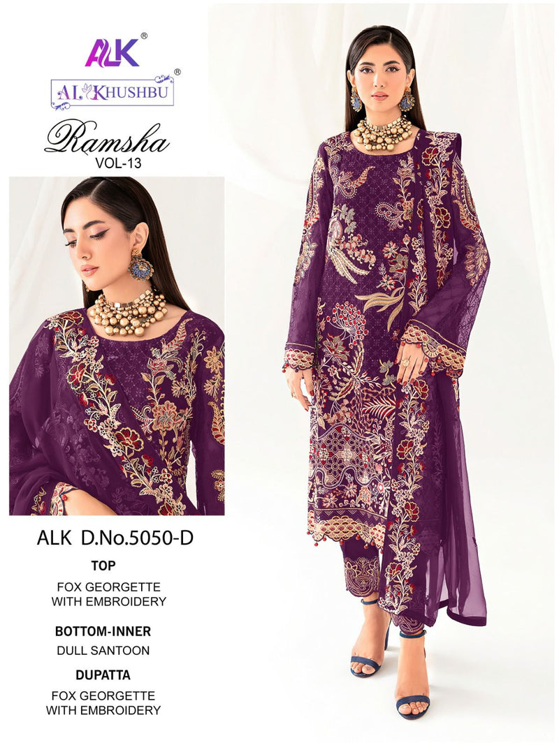 Zaha Ramsha Vol 13 Georgette With Heavy Embroidery Pakistani Suits