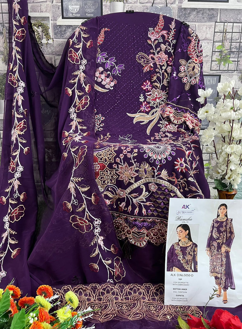 Zaha Ramsha Vol 13 Georgette With Heavy Embroidery Pakistani Suits