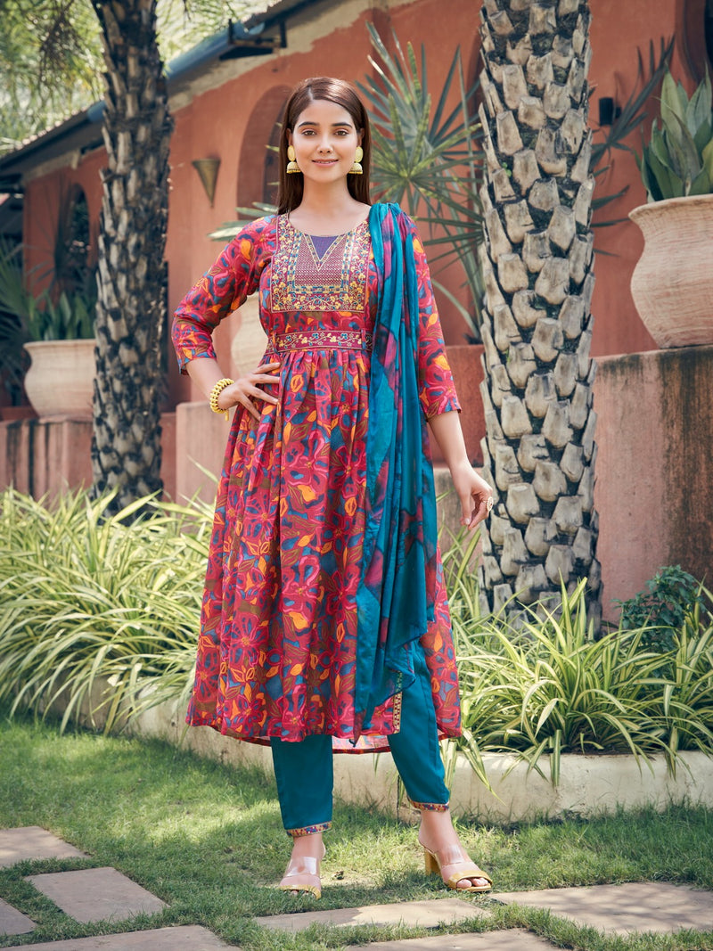 Parra Studio Rangin Vol 1 Muslin With Embroidery Work Naira Cut Kurti Collection