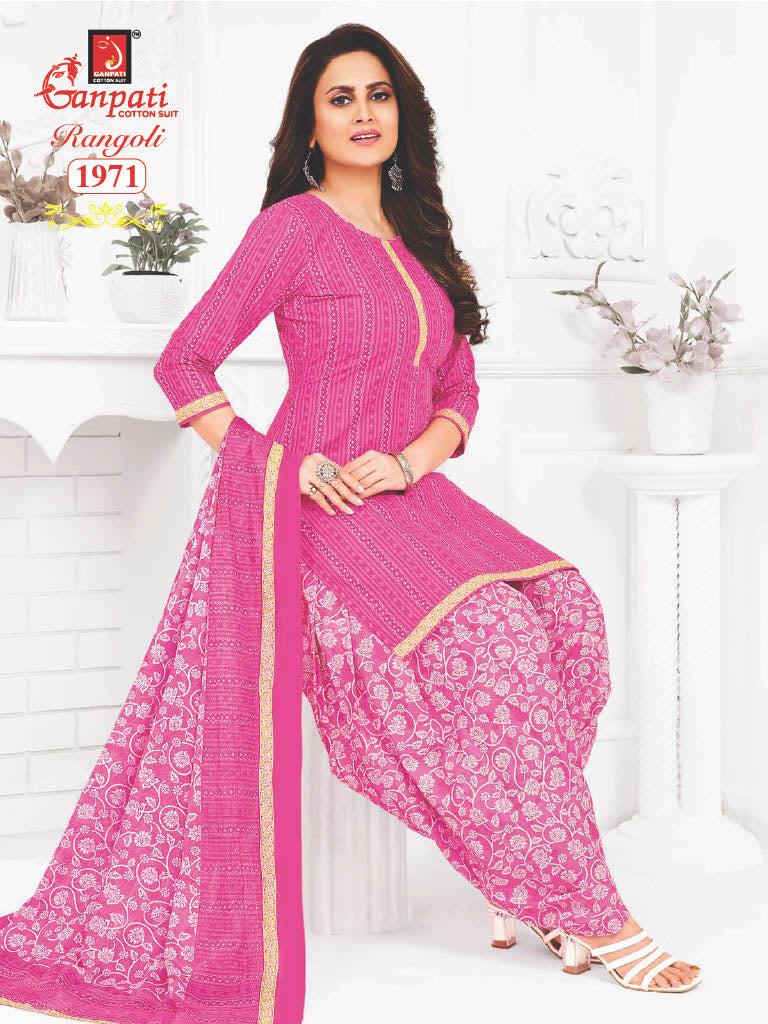 Ganpati Rangoli Vol 19 Cotton Printed Regulae Wear Patiyala Suit Collection
