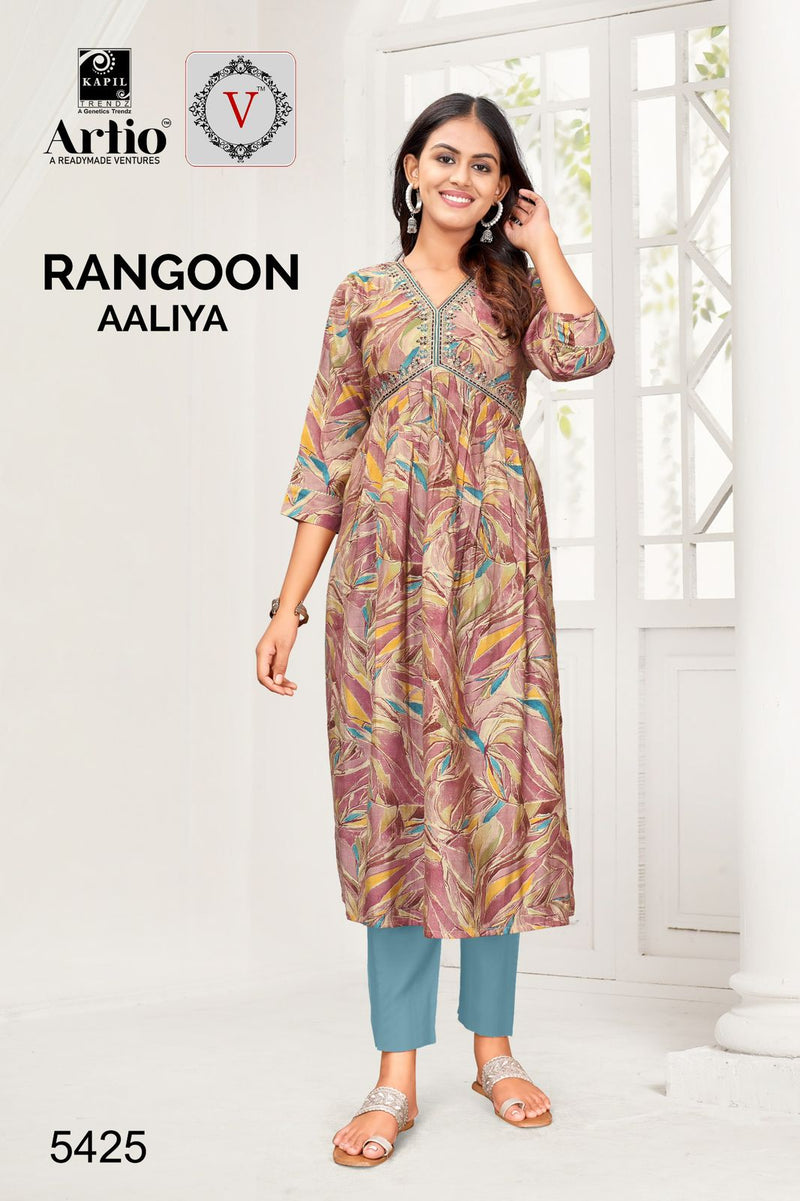 Kapil Trendz Rangoon Modal Print With Alia Cut Casual Wear Readymade Kurti