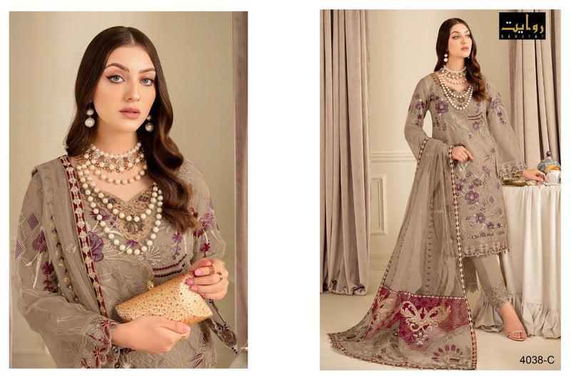 Rawayat Fashion Rangoon Colors Vol 18 Georgette With Beautiful Embroidered Pakistani Suits