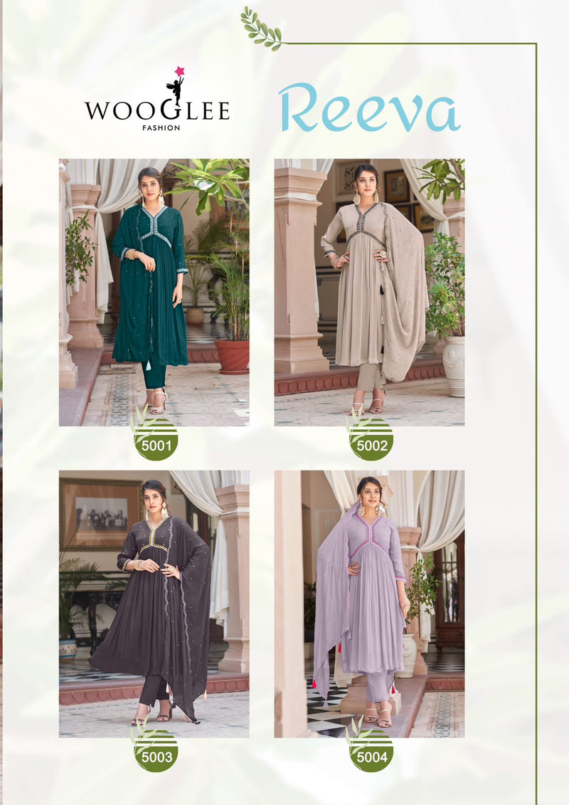 Wooglee Reeva Chinon With Handwork And Embroidery Work Kurti Collection