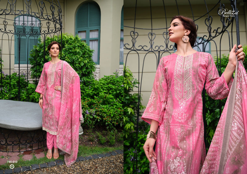 Belliza Designer Studio Resham Cotton Digital Prints With Fancy Work Suits