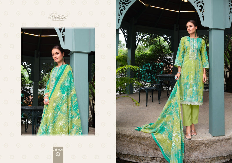 Belliza Designer Studio Resham Cotton Digital Prints With Fancy Work Suits