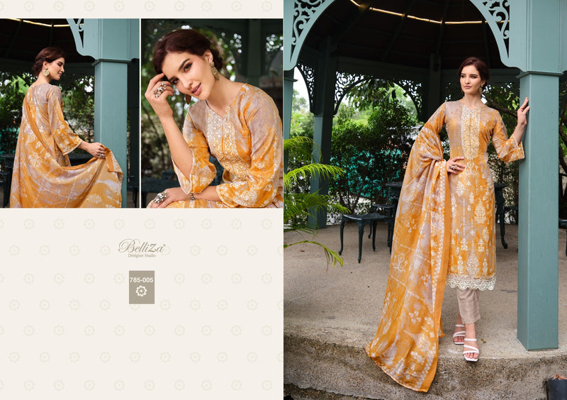 Belliza Designer Studio Resham Cotton Digital Prints With Fancy Work Suits