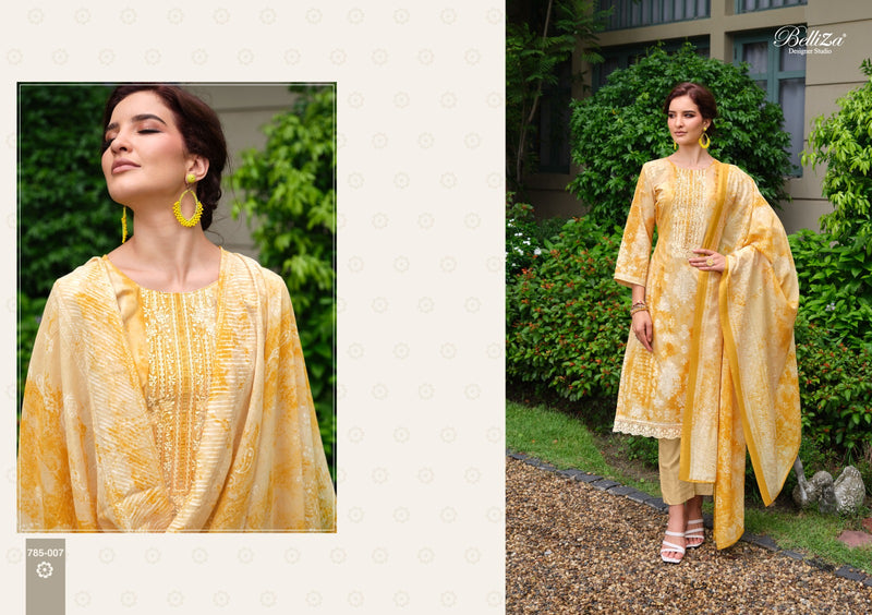 Belliza Designer Studio Resham Cotton Digital Prints With Fancy Work Suits