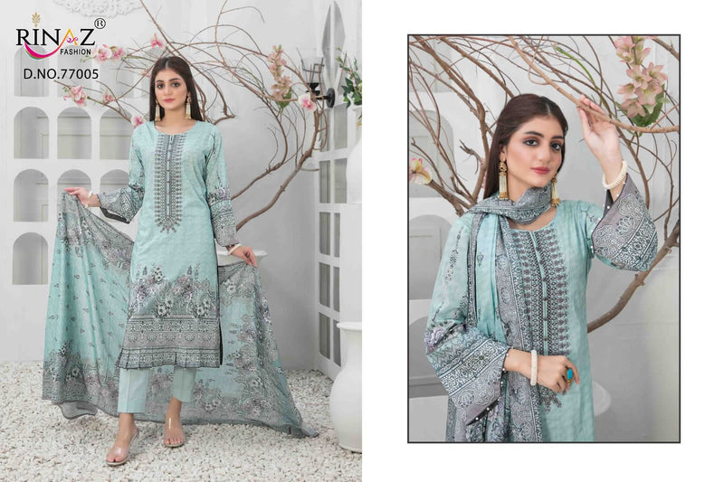 Rinaz Fashion Mehmal Vol 2 Cotton Printed With Embroidery Salwar Suits