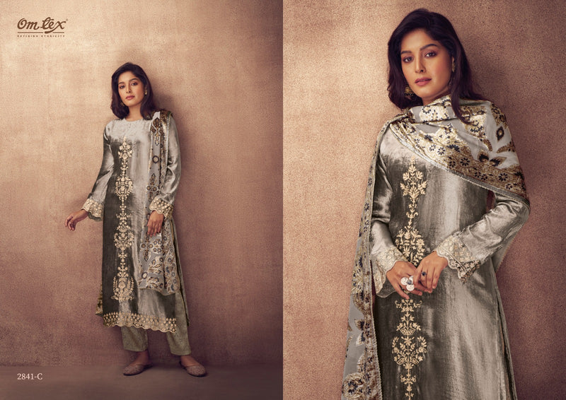Omtex Ritha Vol 4 Velvet With Embroidery Designer Exclusive Salwar Suits